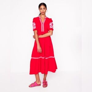 Boden Amara Embroidered Jersey Dress NWT 12R